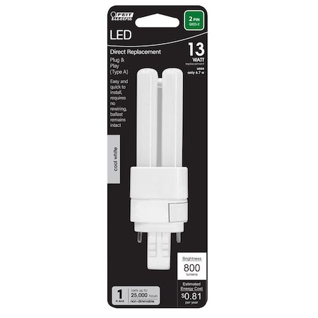 Feit Electric Feit Linear PL GX23-2 LED Bulb Cool White 13 Watt Equivalence 1 pk BPPLD13841LED